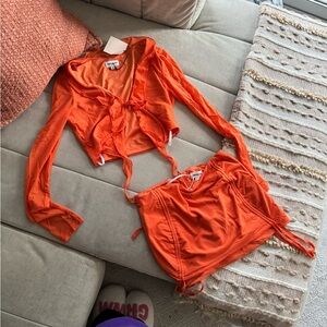 superdown Orange Skirt Set